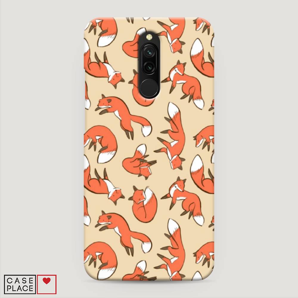 

Пластиковый чехол "Лисички фон" на Xiaomi Redmi 8, 37120-2