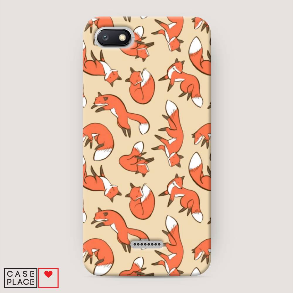 

Пластиковый чехол "Лисички фон" на Xiaomi Redmi 6A, 34120-2