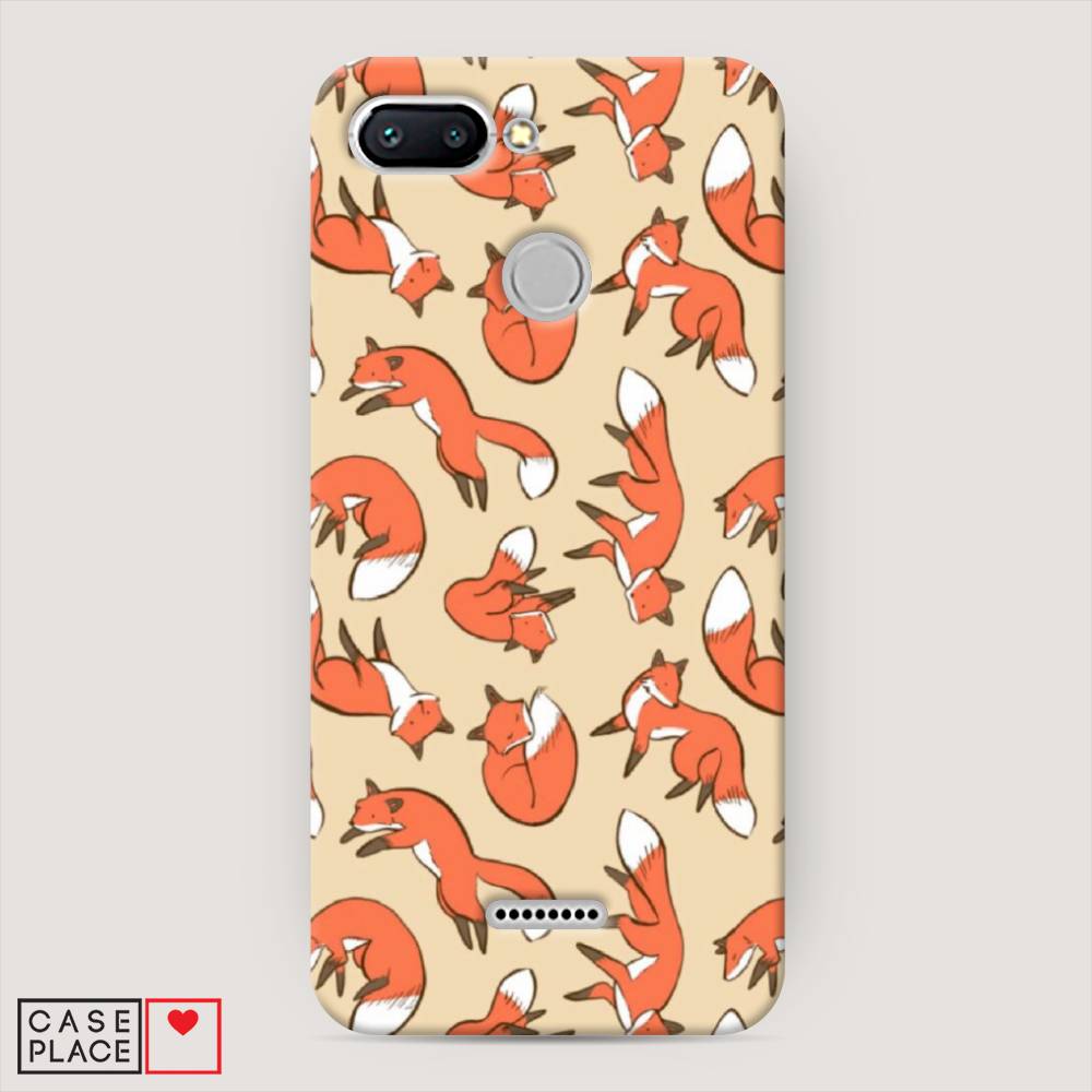 

Пластиковый чехол "Лисички фон" на Xiaomi Redmi 6