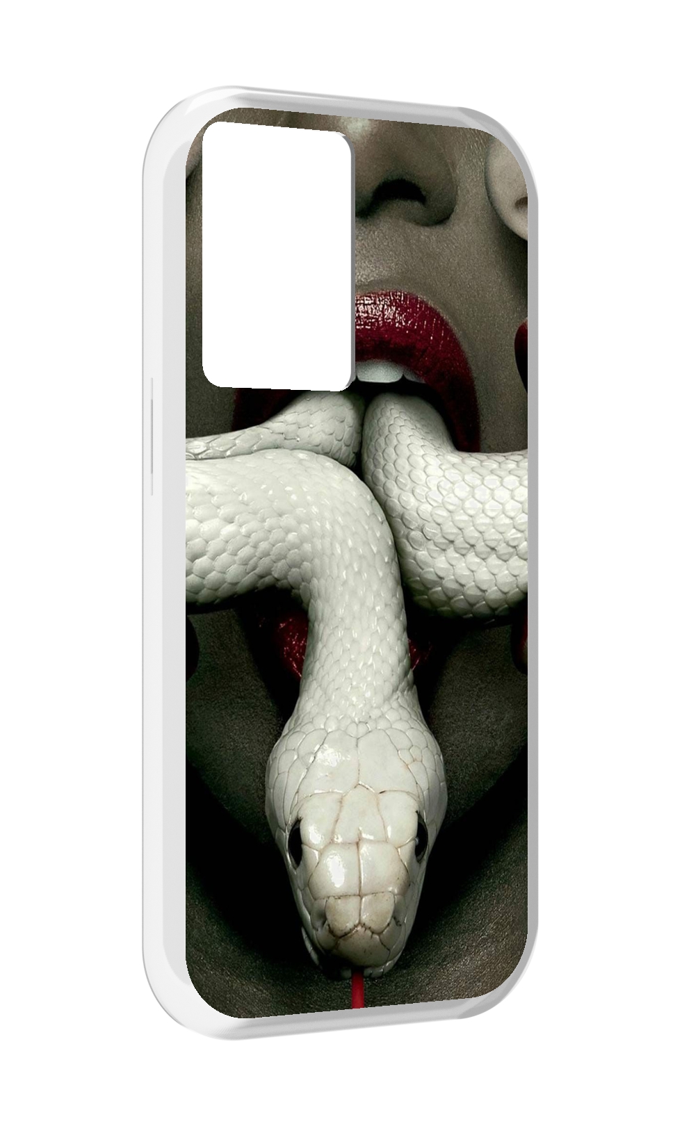

Чехол MyPads белая-змея для OnePlus Nord N20 SE, Прозрачный, Tocco