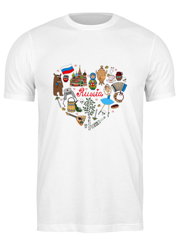 

Футболка мужская Printio Россия (russia) белая S, Белый, Россия (russia)