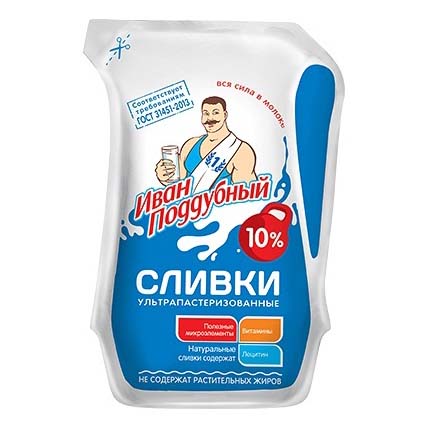 

Сливки Иван Поддубный ультрапастеризованные 10% 200 г