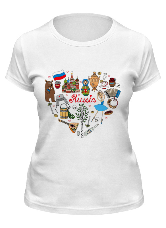 

Футболка женская Printio Россия (russia) белая S, Белый, Россия (russia)