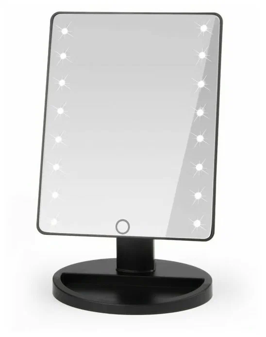 фото Зеркало косметическое с подсветкой large led mirror (черный)