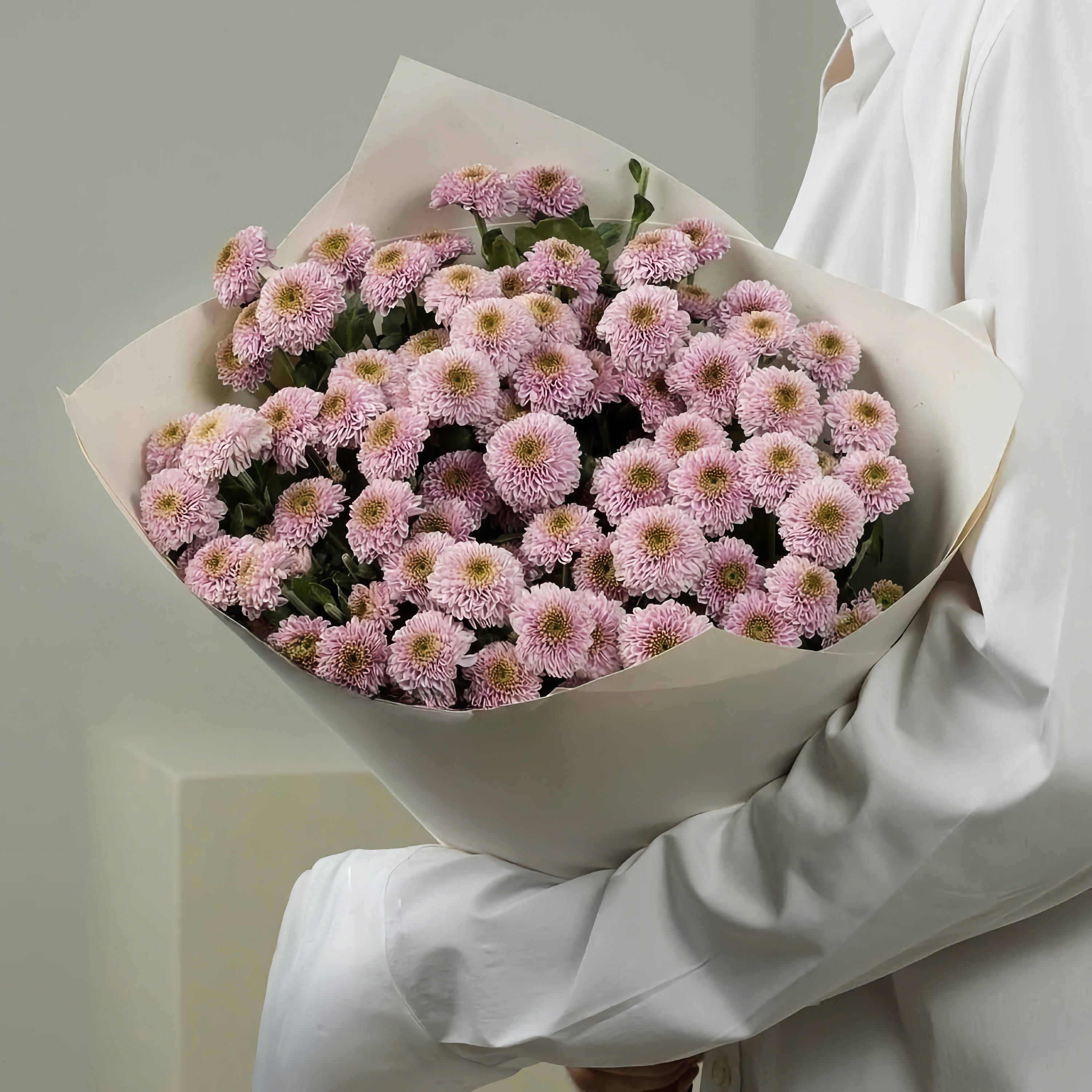 

Монобукет Bounce Flowers хризантема 40 см 49 шт. розовый