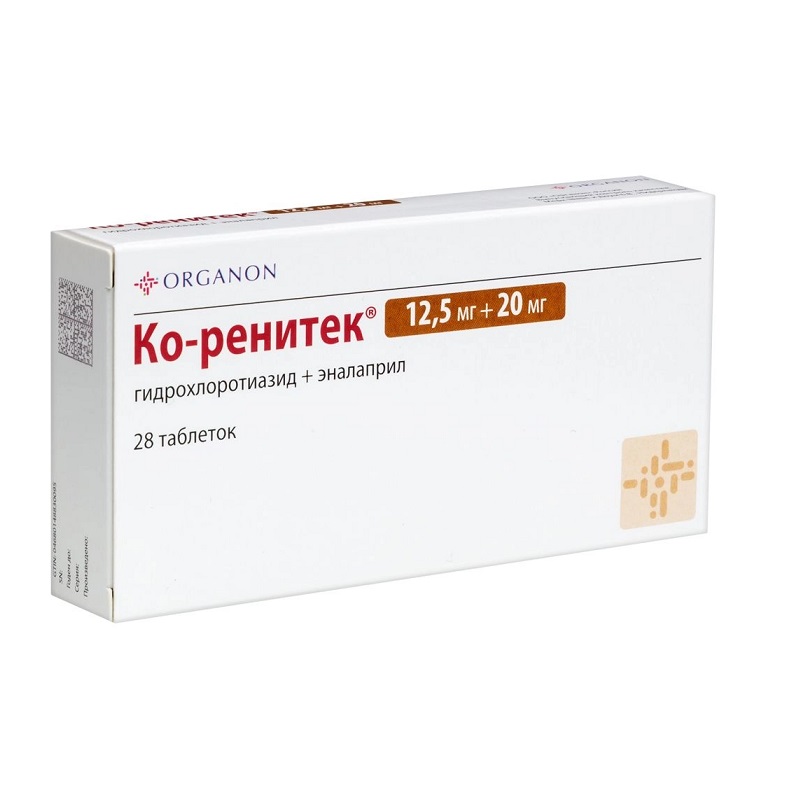 

Ко-Ренитек таблетки 20 мг+12,5 мг 28 шт.