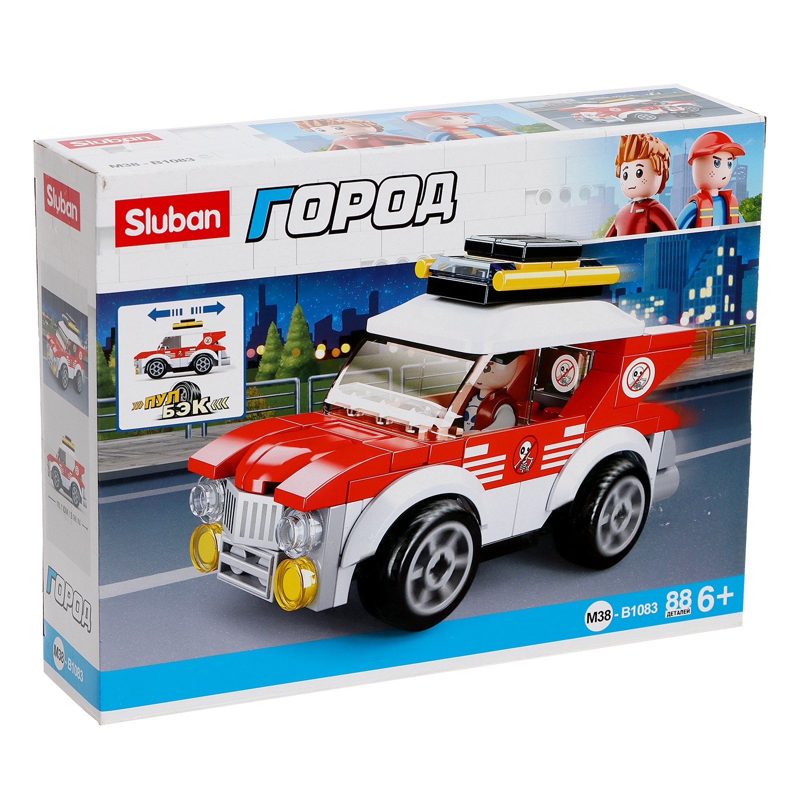 

Конструктор гоночная машина Sluban Город, 88 деталей, 6+