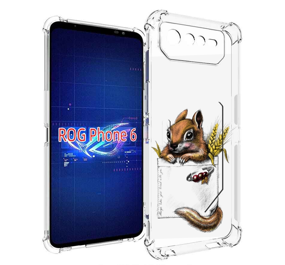 

Чехол MyPads Белочка для Asus ROG Phone 6, Прозрачный, Tocco