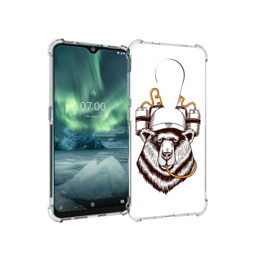 

Чехол MyPads Tocco для Nokia 7.2 пивной медведь (PT139171.105.538), Прозрачный, Tocco