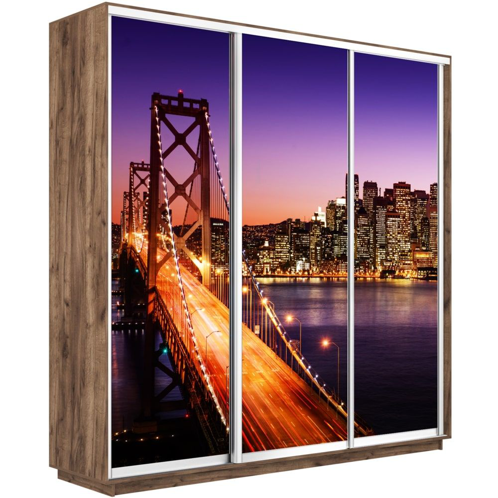 

Шкаф-купе Е1 Экспресс Фото трио Крафт Табачный 180-220-60 1007, Коричневый, Экспресс Фото Трио