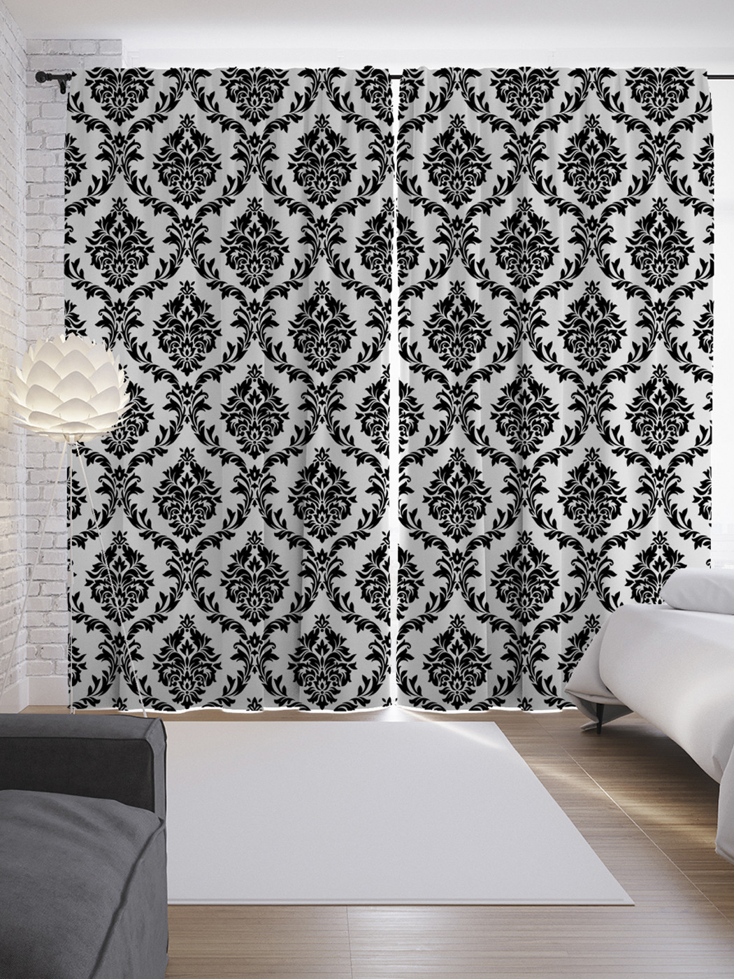 

Шторы с фотопечатью "Лиственная декорация" из сатена, 290х265 см