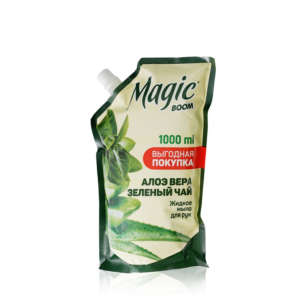 Жидкое мыло для рук Magic Boom Алоэ вера и зеленый чай 1000мл жидкое мыло magic boom apple sunshine 500мл