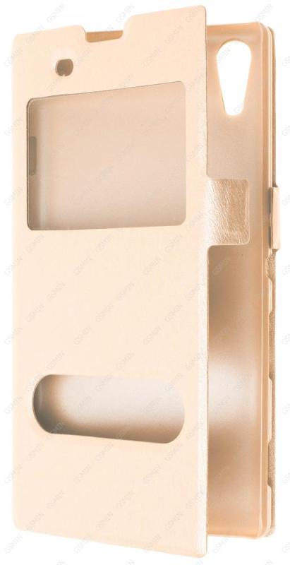 фото Чехол-книжка с магнитной застежкой для sony xperia t3 (золотой) gsmin