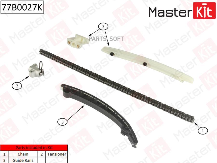 

Комплект Цепи Грм (Без Звездочек) Opel Astra 1.0I-1.4I Z10Xex12Xe Masterkit 77B0027K