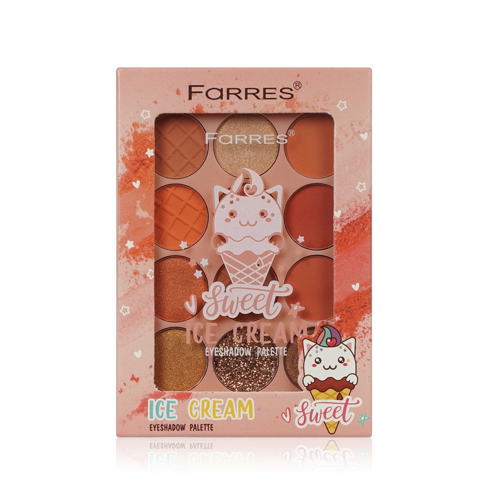 

Палетка теней для век Farres Sweet Ice Cream 01 12 цветов 18г