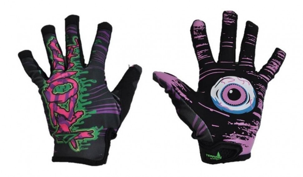 Перчатки ONEAL, M, чёрный/зелёный/фиолетовый