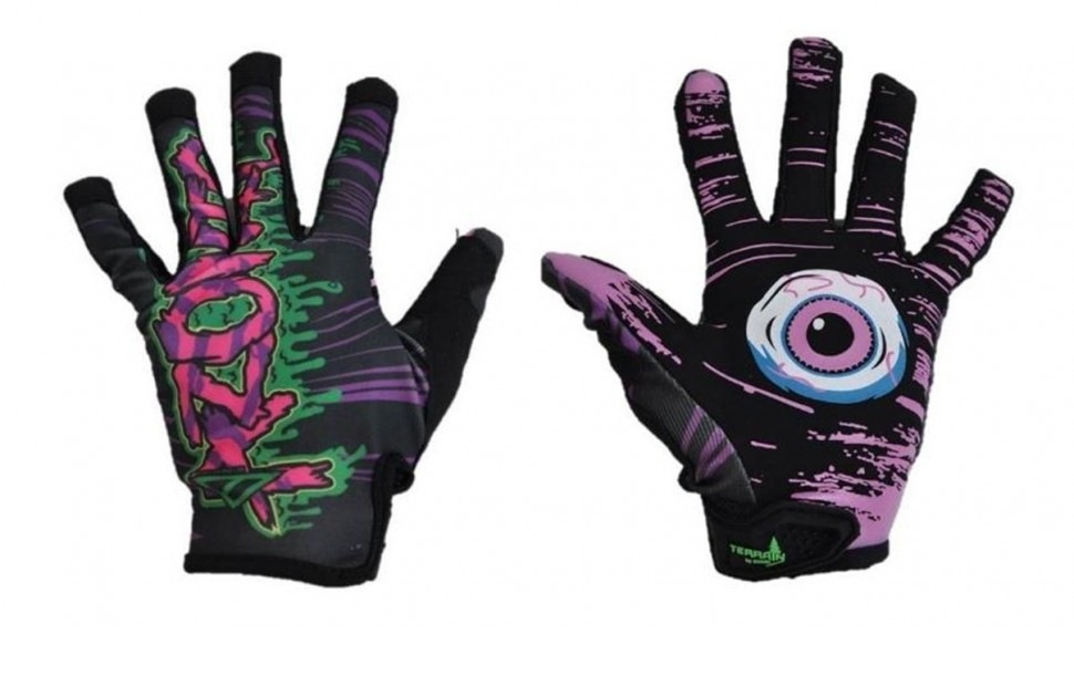 Перчатки ONEAL, L, чёрный/зелёный/фиолетовый