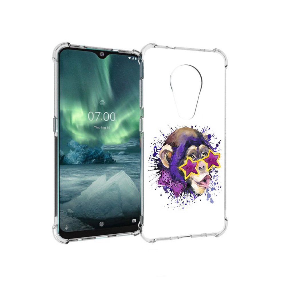 

Чехол MyPads Tocco для Nokia 7.2 обезьяна в очках (PT139171.105.524), Прозрачный, Tocco