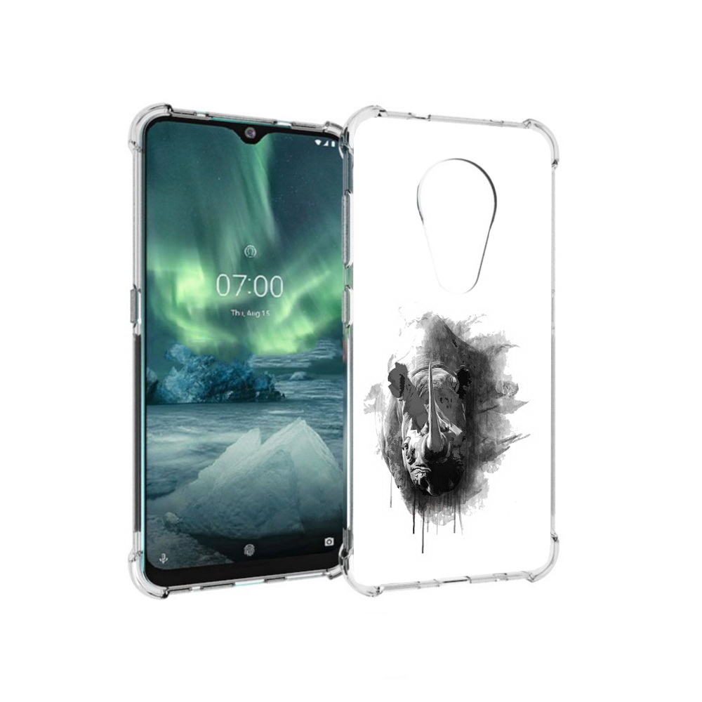 

Чехол MyPads Tocco для Nokia 7.2 носорог (PT139171.105.523), Прозрачный, Tocco
