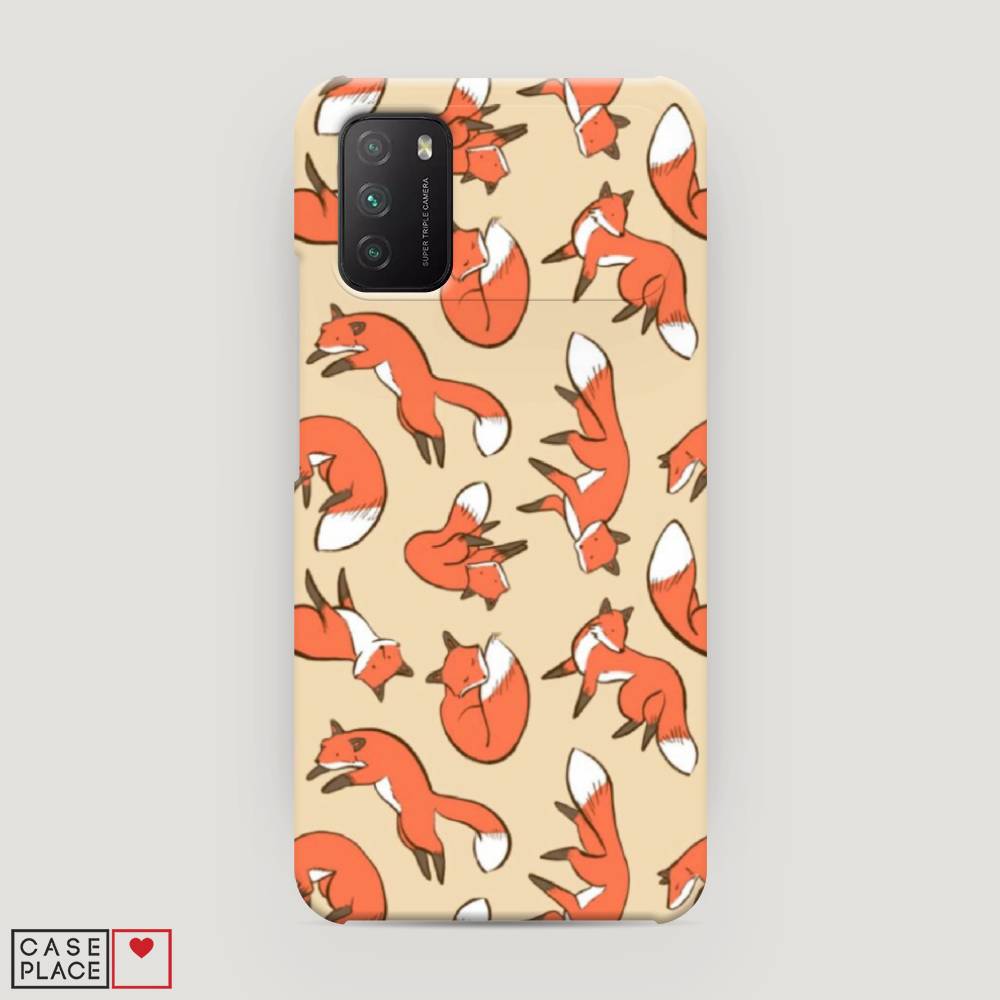 

Пластиковый чехол "Лисички фон" на Xiaomi Poco M3, 39520-2