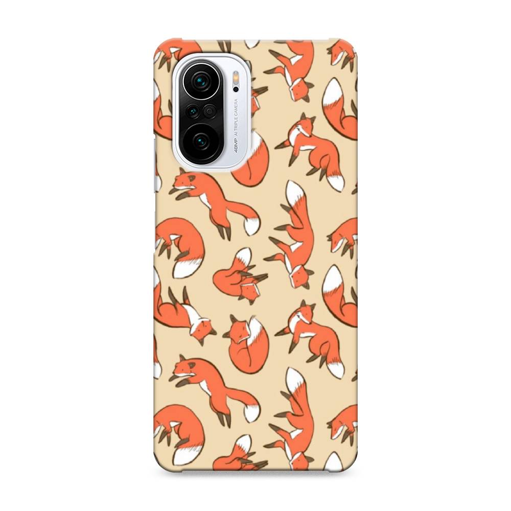 

Пластиковый чехол "Лисички фон" на Xiaomi Poco F3, 310120-2