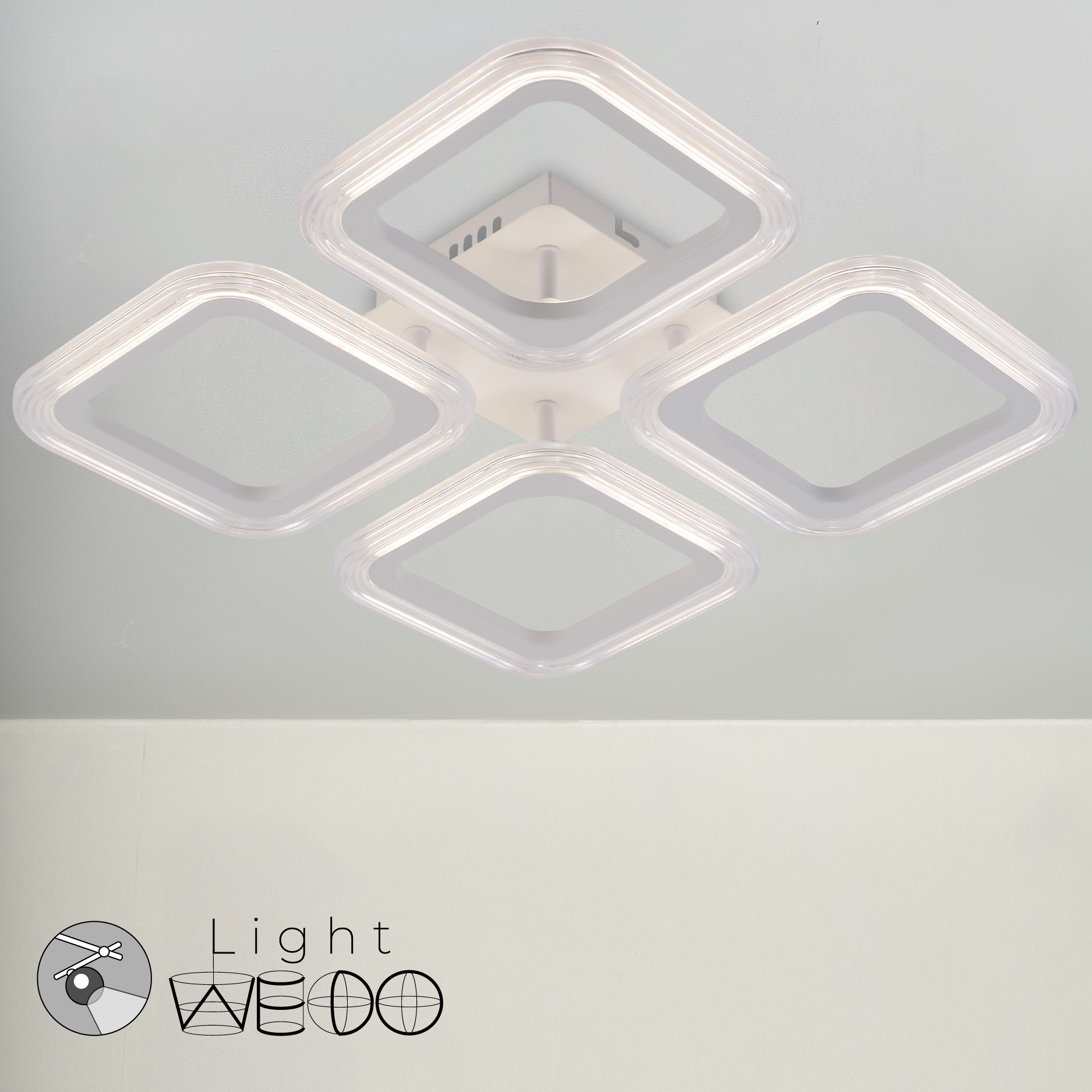 

Люстра потолочная WEDO LIGHT 64Вт 12кв м LED 4 режима свечения белый, WD6027/4C-WT