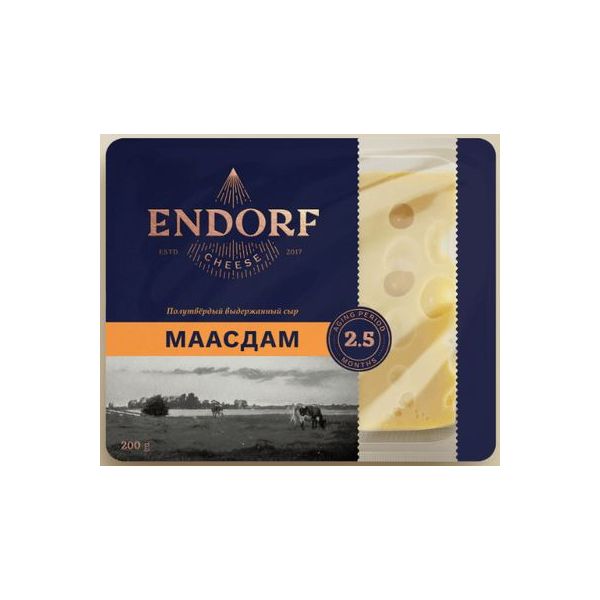 

Сыр полутвердый Endorf Маасдам 45% +-500 г