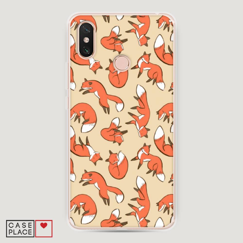 

Пластиковый чехол "Лисички фон" на Xiaomi Mi Max 3