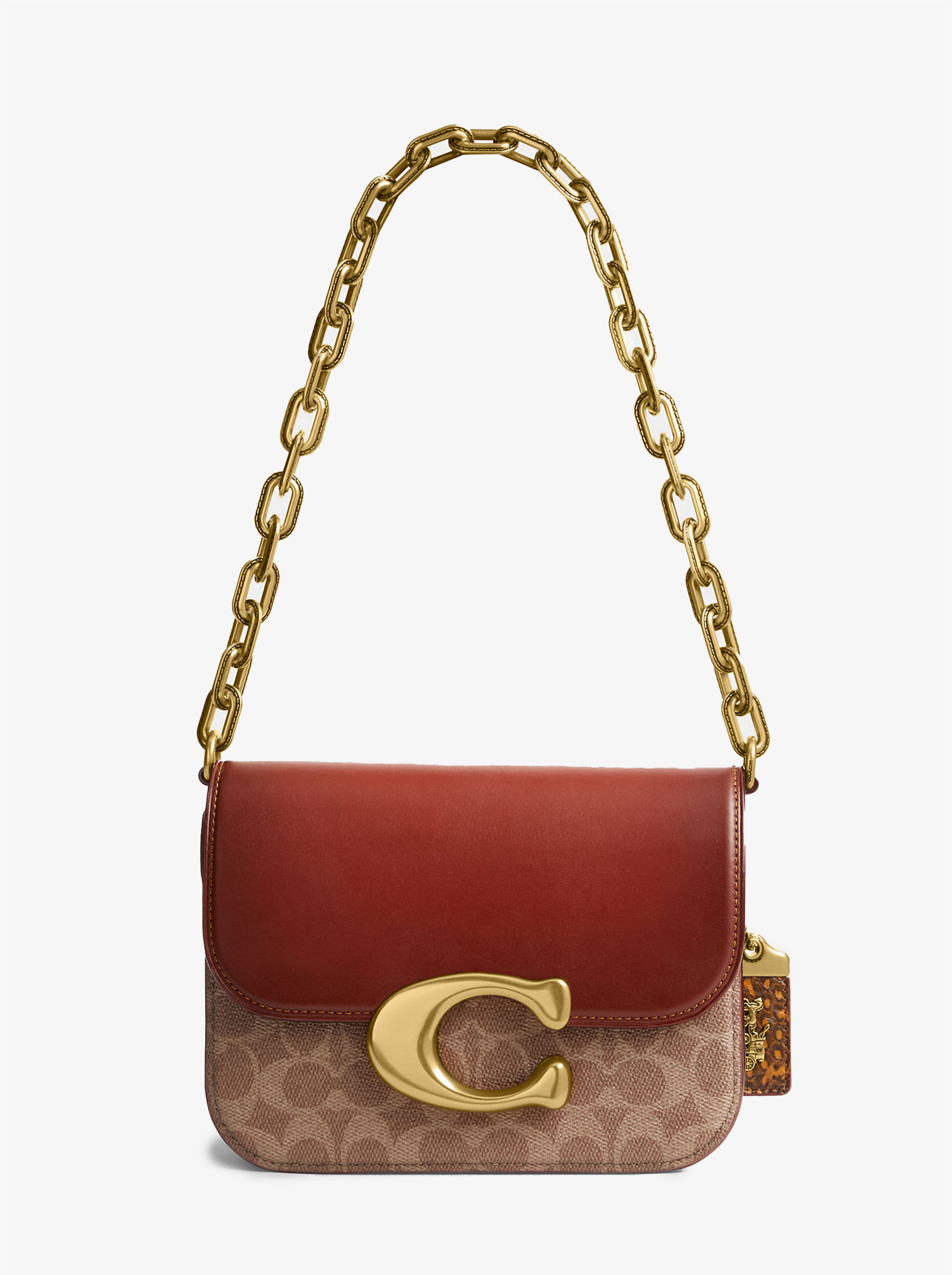

Сумка женская Coach CH0324 коричневая:красная 19х6х22, Коричневый;красный, CH0324