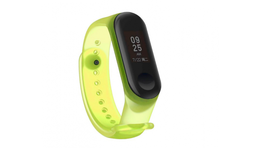 

Ремешок для Mi Band 3/4 transparent silicone loop желтый