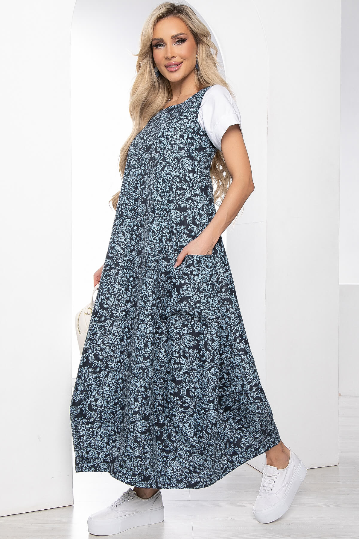 

Сарафан женский LT Collection В стиле Бохо синий 52 RU, В стиле Бохо