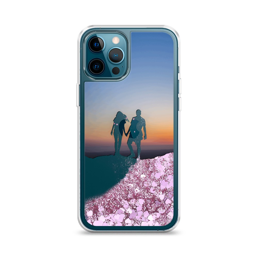 

Жидкий чехол с блестками "Пара на краю света" на Apple iPhone 12 Pro, 12894-1