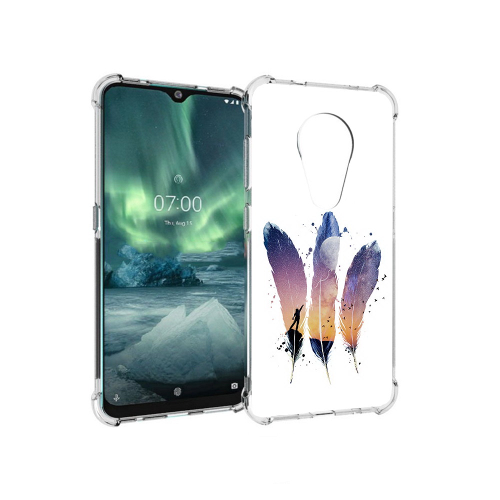 

Чехол MyPads Tocco для Nokia 7.2 небесные перья (PT139171.105.519), Прозрачный, Tocco