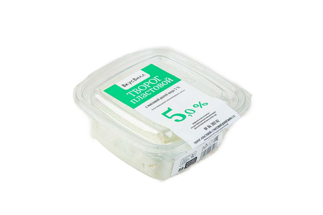 

Творог пластовой ВкусВилл 5% 180 г