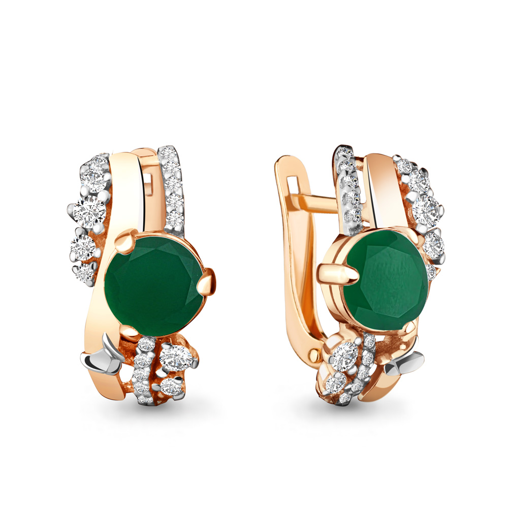 

Серьги из серебра с агатом Aquamarine 4471809А_925_з, 4471809А_925_з