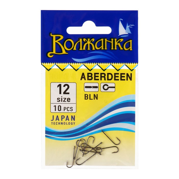 

Крючки Волжанка Aberdeen №12, 10 шт, Черный