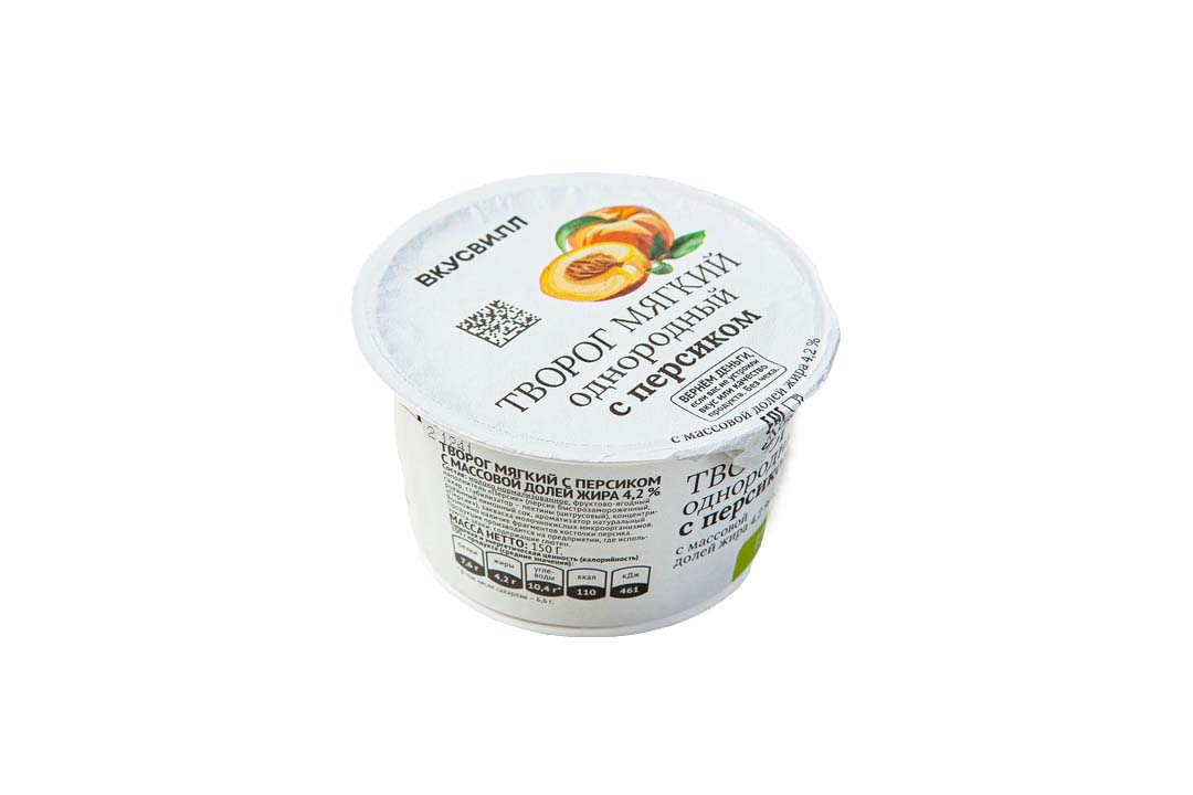 

Творог мягкий детский ВкусВилл персик 4,2% 100 г