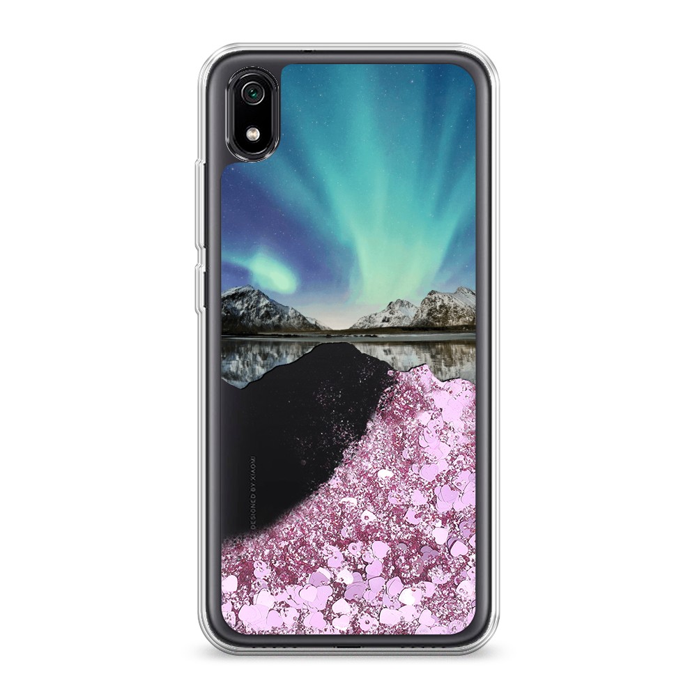 

Жидкий чехол с блестками "Горное озеро и сияние" на Xiaomi Redmi 7A, 35494-1