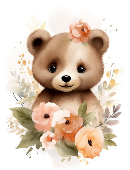 

Алмазная мозаика на подрамнике Плюшевый медведь, 50x40 см, 50 цветов, 85712, ПРА-847