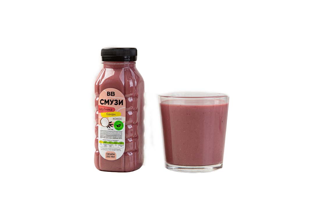

Смузи ВкусВилл клубника-банан-кокос 250 мл
