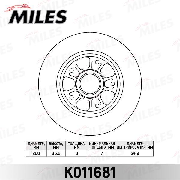 

Тормозной диск Miles K011681