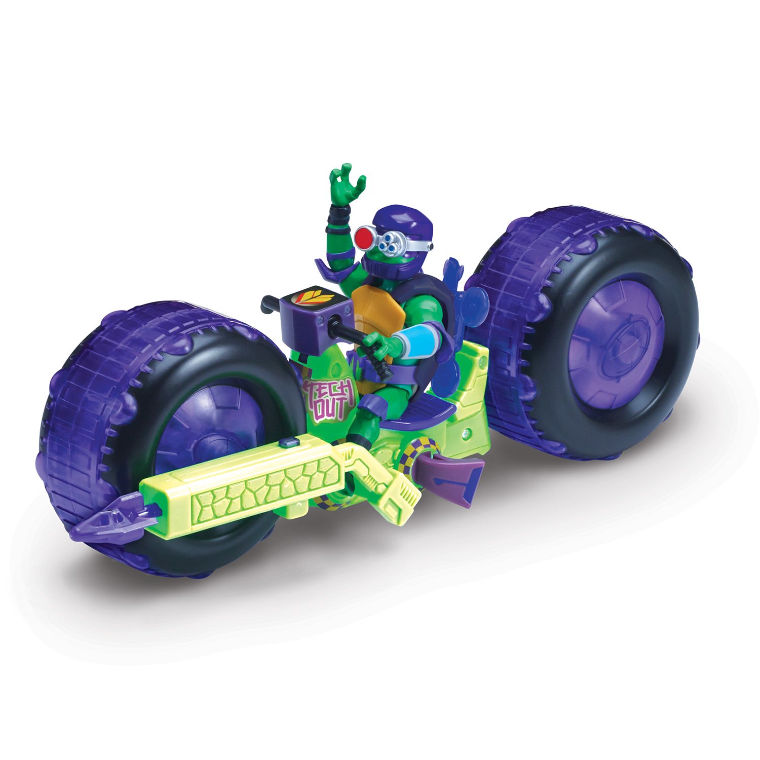 фото Мотоцикл с фигуркой донни playmates rotmnt зеленый playmates toys