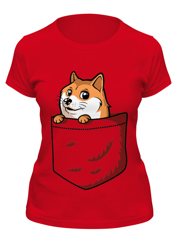 

Футболка женская Printio Wow doge (собакен) красная 2XL, Красный, Wow doge (собакен)