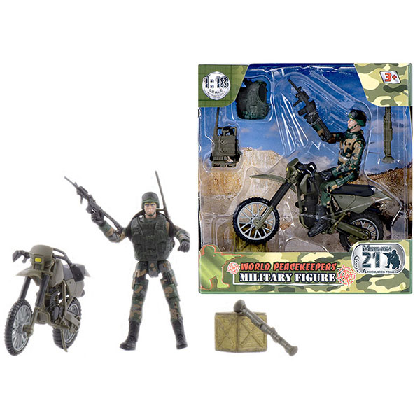 Игровой набор World Peacekeeper Мотоциклетные войска 1:18, 1 фигурка