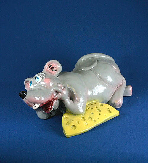 фото Копилка гипсовая крыса с сыром 113-15513 art east