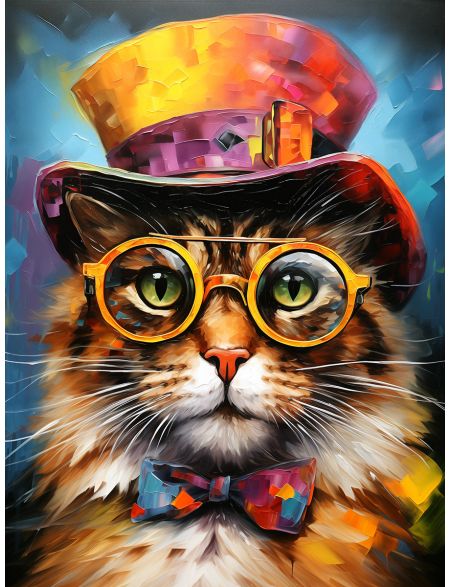 

Алмазная мозаика на подрамнике Мистер кот, 50x40 см, 50 цветов, 85642, ПРА-840