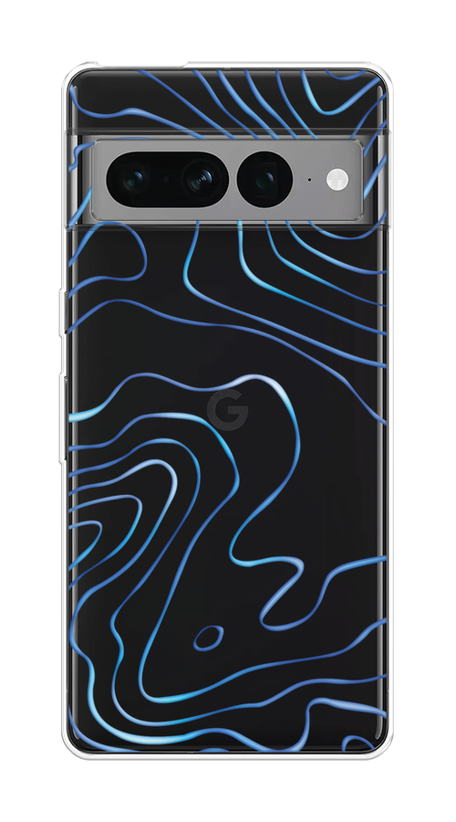 

Чехол на Google Pixel 7 Pro "Blue lines", Прозрачный;синий, 271350-1
