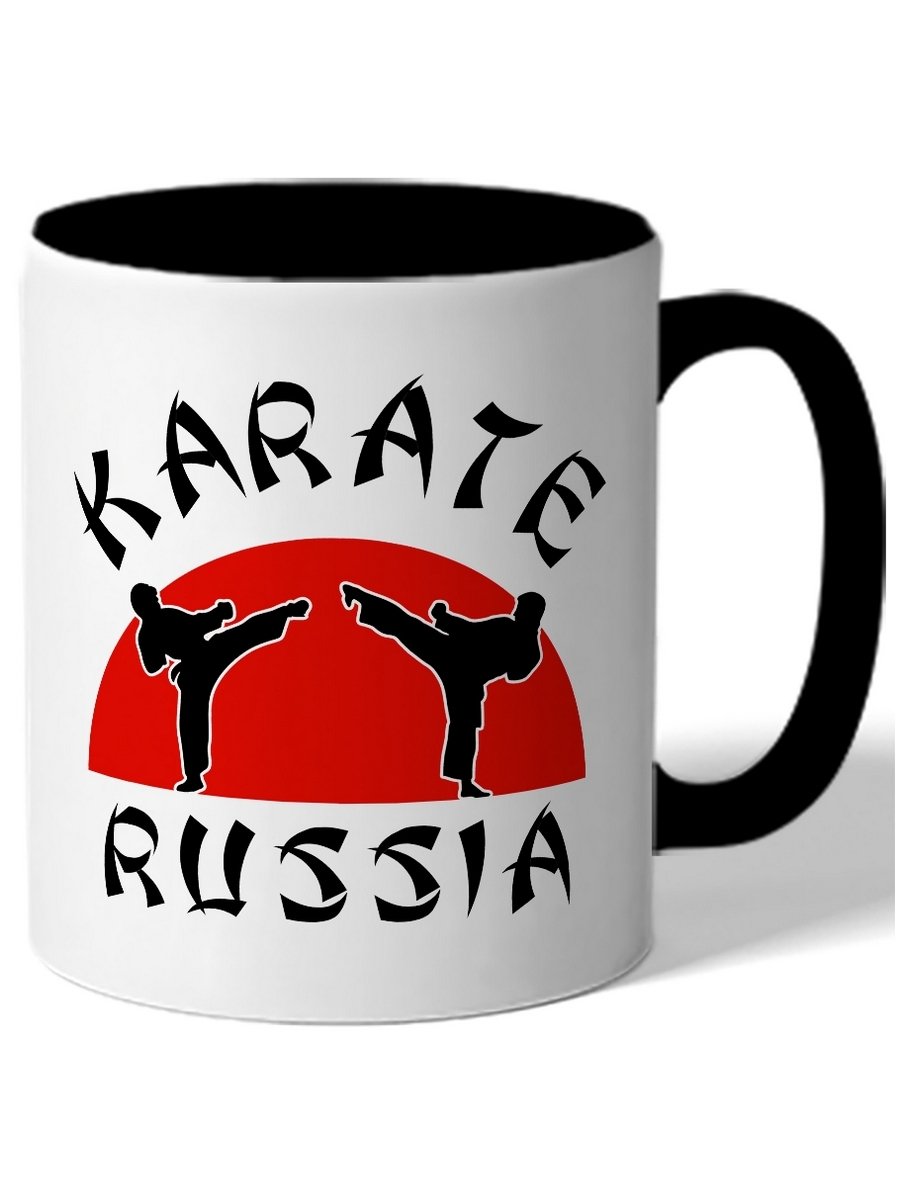 фото Кружка drabs karate, два силуэта, красный полукруг