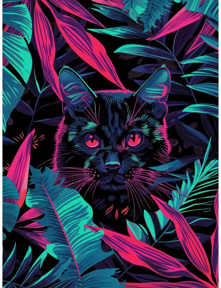 

Алмазная мозаика без подрамника Чёрный кот, 25x20 см, 40 цветов, 85628, РА-839