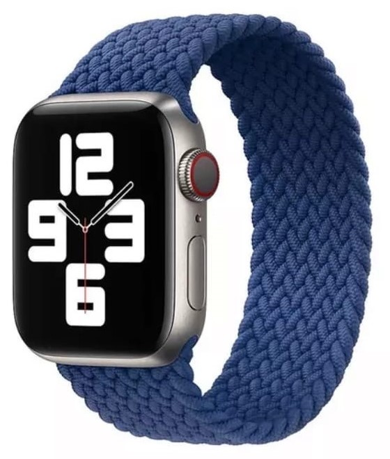 

Ремешок на руку для Apple Watch 42/44/45/49 мм, нейлоновый эластичный №12, синий